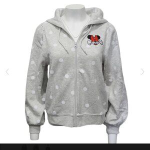 Disney ADULT Zip Hoodie - Minnie Mouse Peek A Boo Polka Dots XL NWT